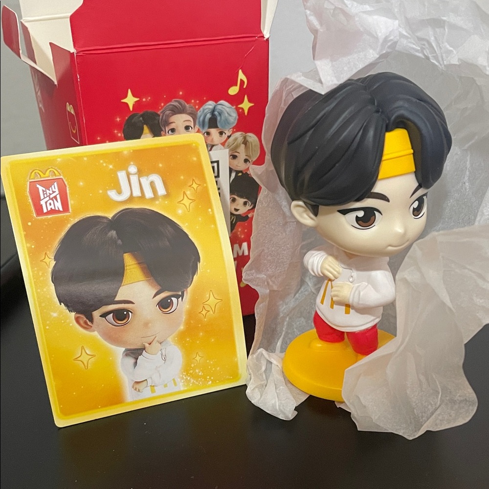 McDonald's Jin BTS Figure - Yellow, White, and Black
